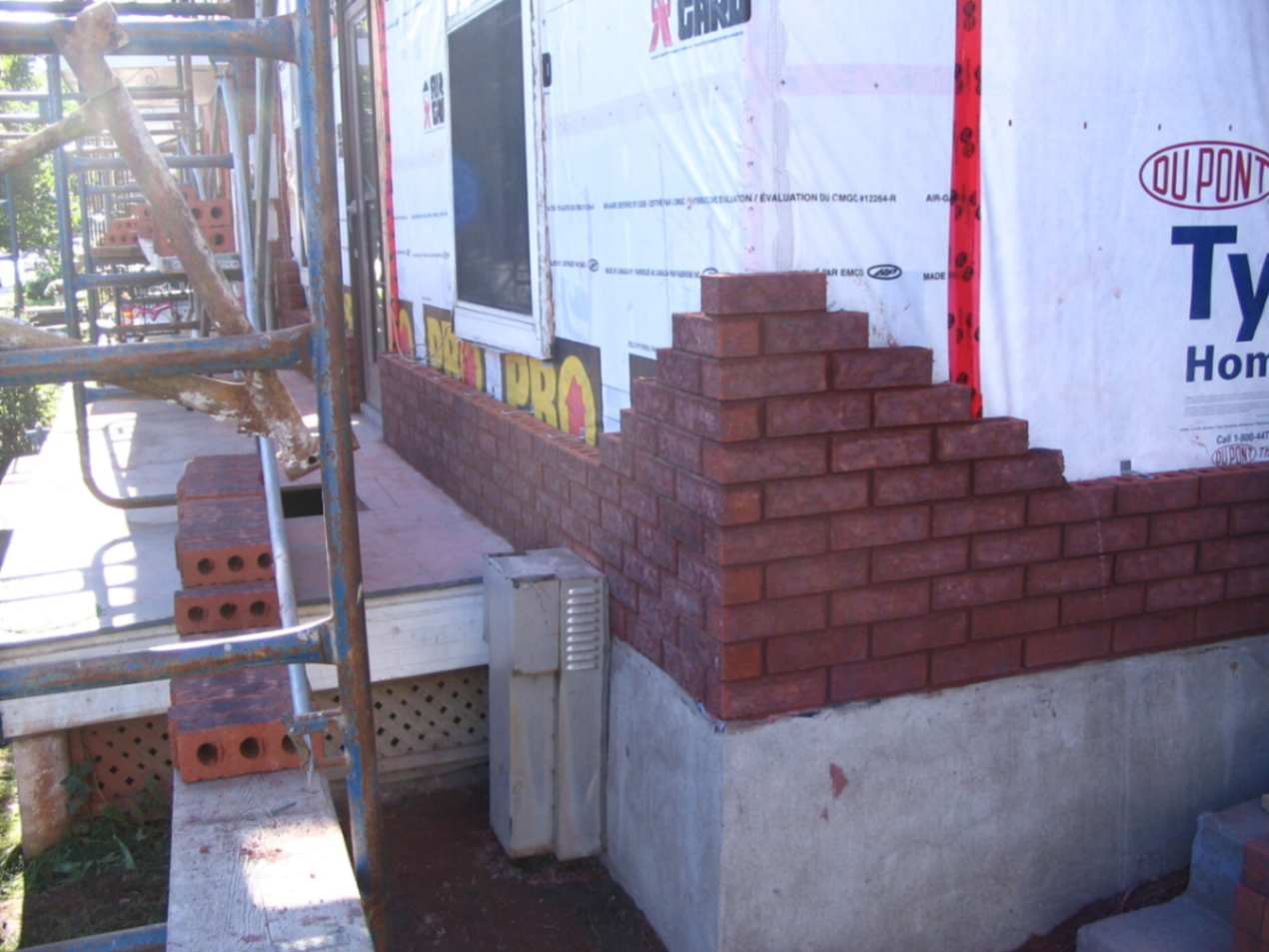 pose de brique construction neuve